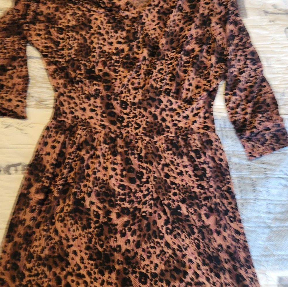 Leopard Print Long Sleeve Dress